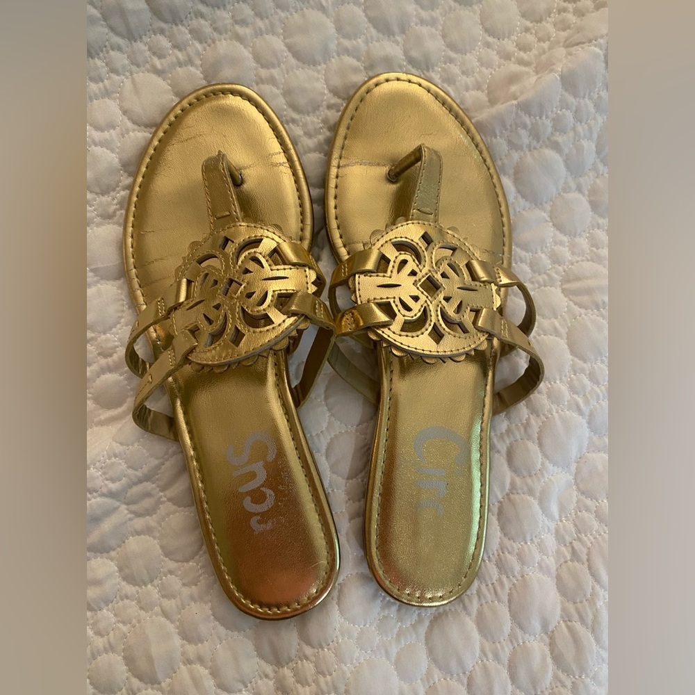 Gold Sam Edelman sandals.